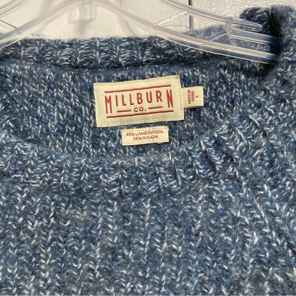MILLBURN CO Lambs Wool Pullover Sweater Blue Unisex Mens Large - Picture 8 of 10